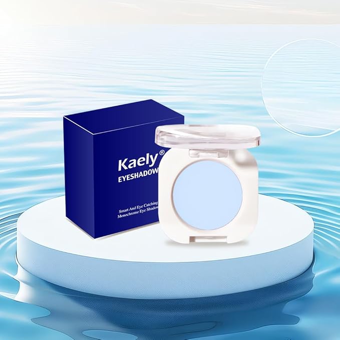 Light Blue Matte Eyeshadow Palette for Women, Single Monochrome Eye Shadow Makeup, Shiny Pressed Powder, Blendable Natural sombras para ojos, Holographic,Vegan,Travel -22