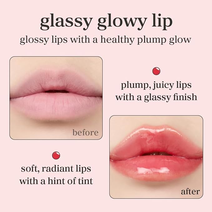 NOONI Korean Lip Oil Set - Appleberry & Applefig | Long-Lasting, Moisturizing, Plumping, Revitalizing for Dry Lips, Waterproof, No Peel Off, 0.12 FL Oz x 2ea