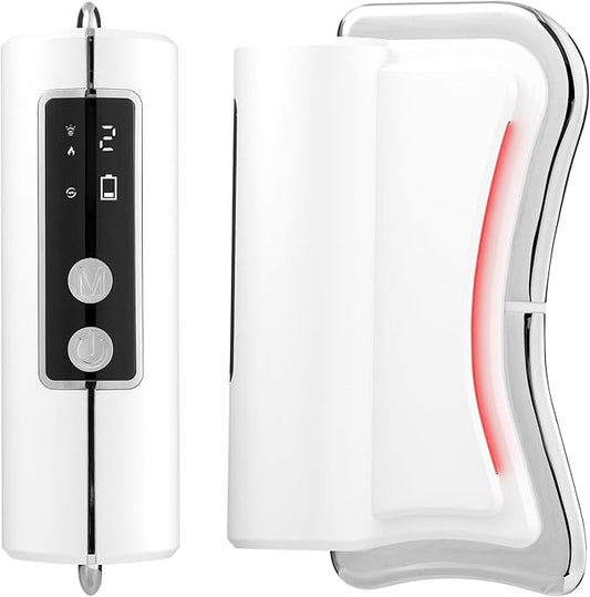 Muscle Scraper Tool Fit Face and Neck, Electric Guasha Tool for Face Relaxation & Skincare with Light-Care, Suitable Gifts for Woman Girlfriend and Wife