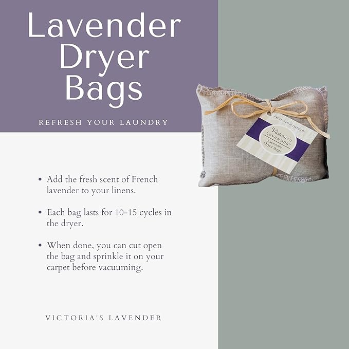 Victoria's Lavender Home Essential Products Set - Made in the USA Collection, Includes Soy Candle, Room Spray, Hand Soap, Organza Sachets, Dryer Bags, Ideal Gift Set for Home Buyers - Lavender (5 Pcs)