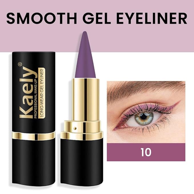evpct 1Pcs Light Purple Gel Eyeliner Pencil Eye Black Face Paint Stick Makeup Set Waterproof Matte Cream Crayon Eyeliner Pencil Set Cat Eye Liners Eyeshadow Guide delineador de ojos contra el agua
