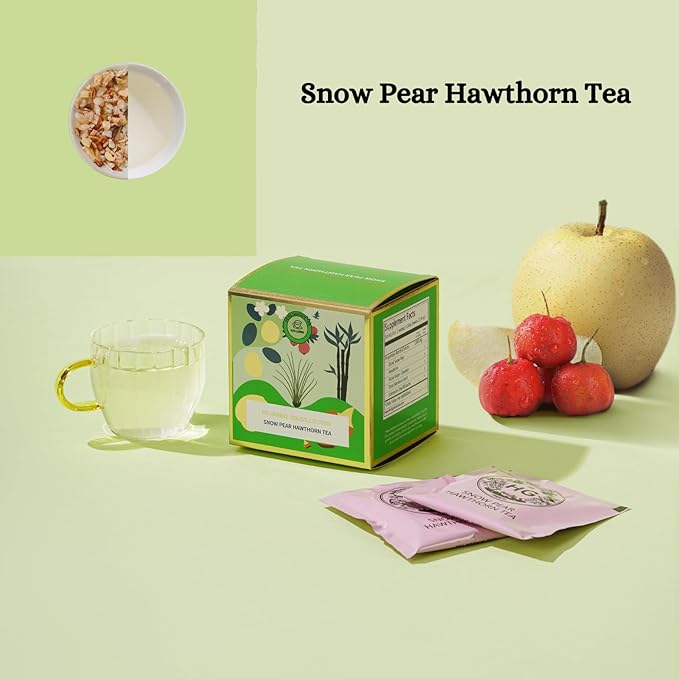 Snow Pear & Hawthorn Fruit Tea Gift Set – Caffeine-Free Herbal Infusion with Rock Sugar | 20 Sachets | Natural Immune & Digestion Support | Refreshing Daily Wellness Tea | Holiday Gift Box for Women & Parents
