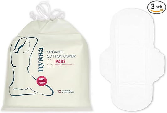 Nyssa Organic Cotton Cover Overnight Pads, Super Absorbency, 36 Count