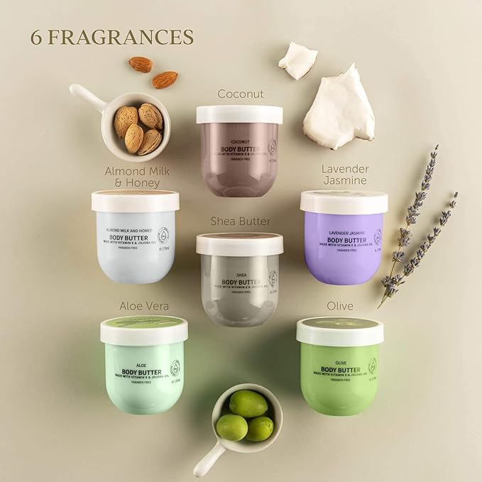 Christmas Gifts for Women - Skincare Gift Set Self Care Gifts for Women - Whipped Body Butter Scented Body Lotion Set - 36oz, Shea Butter Lotion Moisturizing Cream, Mom, Grandma Gift Box