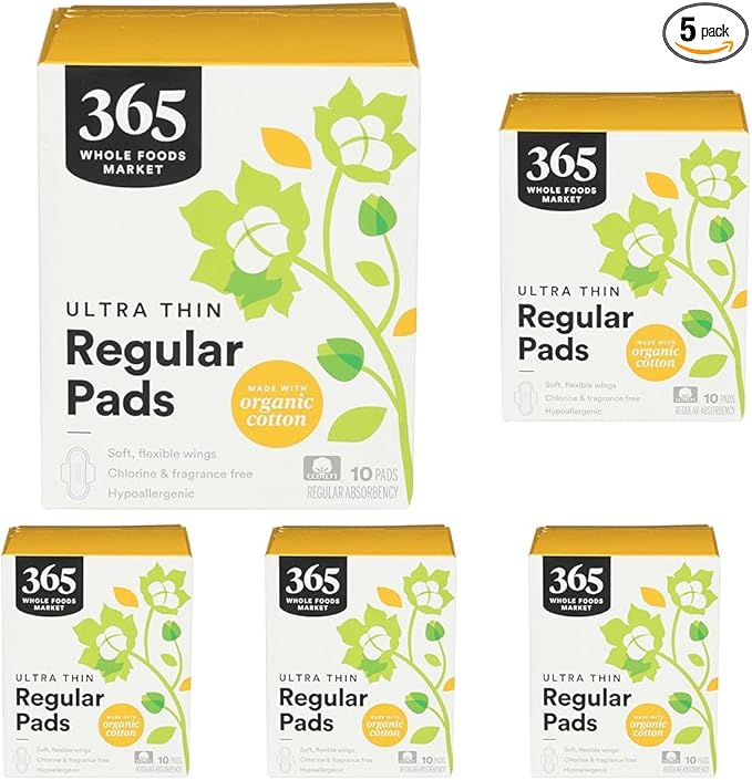 Azalea, Organic Cotton Pads, Regular, 10 ct (Pack of 5)