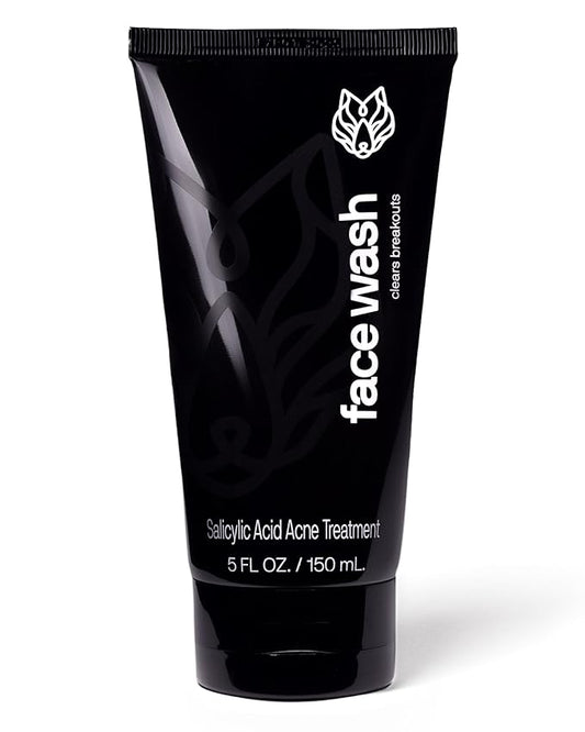 Black Wolf Men’s Charcoal Powder Face Wash, 5 Fl Oz - Facial Cleanser Removes Unwanted Impurities from Your Skin and Soothes Irritation