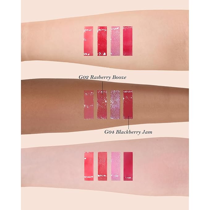 Flower Knows Violet Strawberry Rococo Makeup Box Set,8 Pack Makeup Box with Mirror,Lip Gloss×2+Blush×2+Blush Brush×1+Pink Handheld mirror×1+Hair Clip×1+Gift Box×1