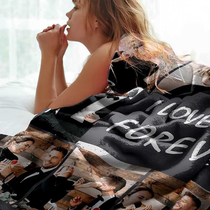 Ships Next Day Photo Blanket Gifts for Wife, Custom Blankets as Girlfriend Boyfriend Gifts- to My Wife Blanket Gifts from Husband, Couples Gifts
