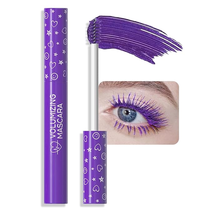 Purple Lash Mascara Waterproof Purple Long lasting Charming Voluminous Cruelty Free Vegan Purple Eye Makeup