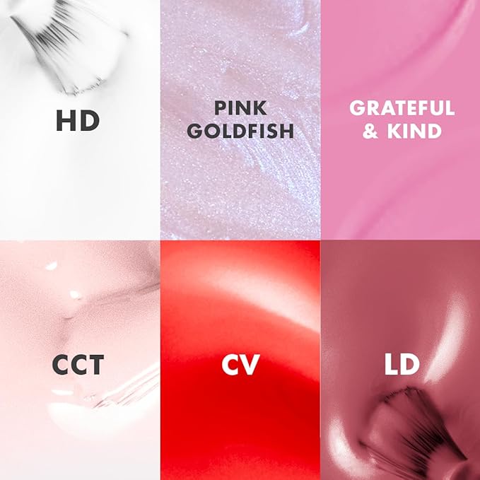 Olive & June Long Lasting Nail Polish Set | Includes 6 Chip-Resistant Shades (Pink Goldfish, HD, Grateful & Kind, CCT, LD, CV) + Top Coat | Vegan, Cruelty-Free | Salon-Quality at Home