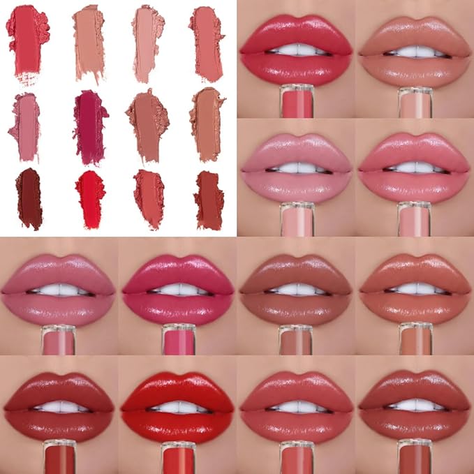 12 Colors Cream Texture Lipstick, 2026 Upgrade 12 Colors Lips Staining Lip Oil Long Lasting Lip Gloss Natural Non-Stick Non-Fading Liquid Lipstick, Hydrating Lip Tint Waterproof LipStain (#10)