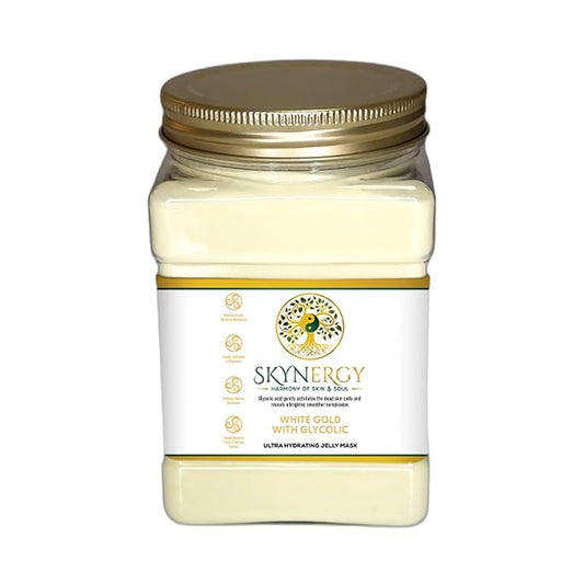 White Gold with Glycolic Jelly Face Mask | HydroGlo Jelly Mask for Skin Hydration | Radiance and Reduced Pigmentation | Vajafacial Jelly Mask | 12 Applications (30 Fl Oz).