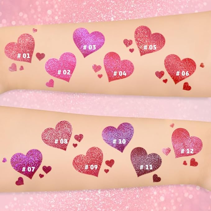 Light Purple Metallic Lipstick for Women,Lightweight Glitter Sparkling Liquid Lipsticks,Shimmer Lip Gloss Stain Long Lasting Waterproof Smudge Proof Non-Drying 24 Hour Full Coverage Lip Makeup,Vegan