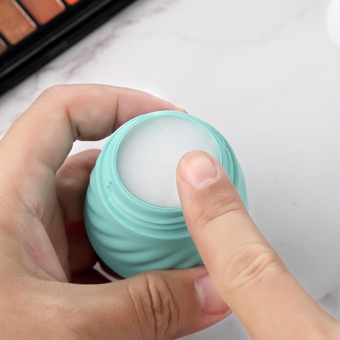 Gemice BPA-Free Silicone Travel Cream Jars with Clear Bag, Leak-proof Toiletries Containers for Cosmetic Face Body Hand Cream (4 Pack)