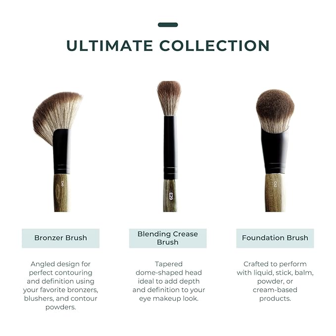 Rose and Ben Beauty E29 Blending Crease Brush | Tapered Dome for Contouring & Depth | Cruelty-Free Bristles