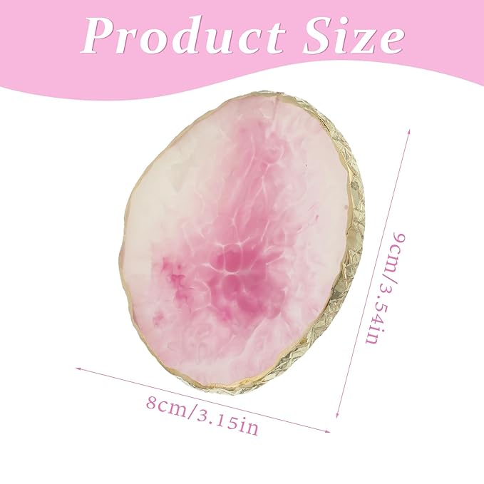 3 Pcs Resin Nail Art Palette, Nail Painting Mixed Color Palettes, Gold Edge Nails Holder Display Board, Nails Gel Color Makeup Display Board Pallet(Green, Pink, Purple)