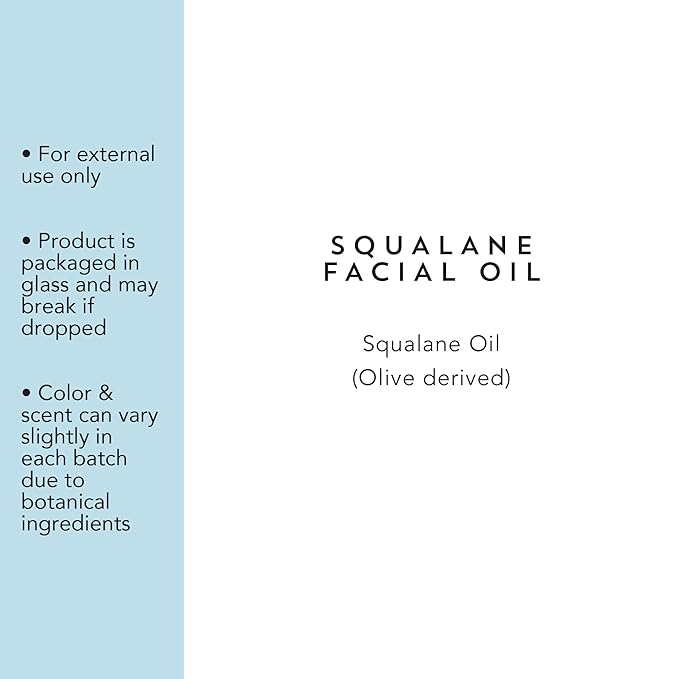 Indie Lee 100% Squalane Oil - Daily Face Oil & Hydrating Moisturizer for Dry Skin, Fine Lines and Wrinkles - Even Skin Tone, Brighten & Improve Texture (30ml)