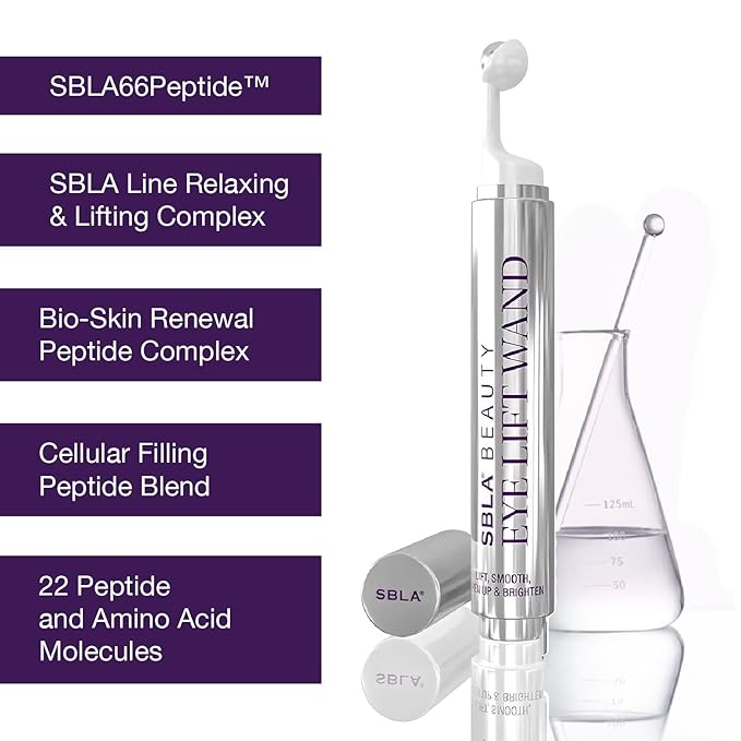 SBLA Eye Lift Wand – Anti-Aging Serum for Eyelids, & Eye Area - With SBLA66Peptide™, Caffeine, Hyaluronic Acid, Niacinamide & Vitamin C - Smooths, Lifts Hooded Lids, Brightens Eyes, Reduces Puffiness