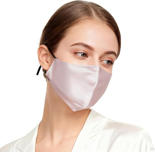 ZIMASILK 100% 22 Momme Mulberry Silk Face Mask for Men & Women, Reusable and Breathable Mouth Cover with Elastic strap