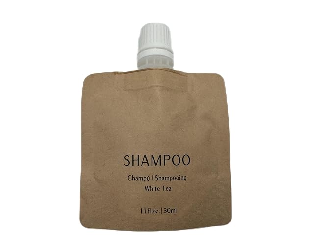 Shampoo Recyclable Kraft Paper Pouch Bag (100 Pack, 1.1oz/30ml)
