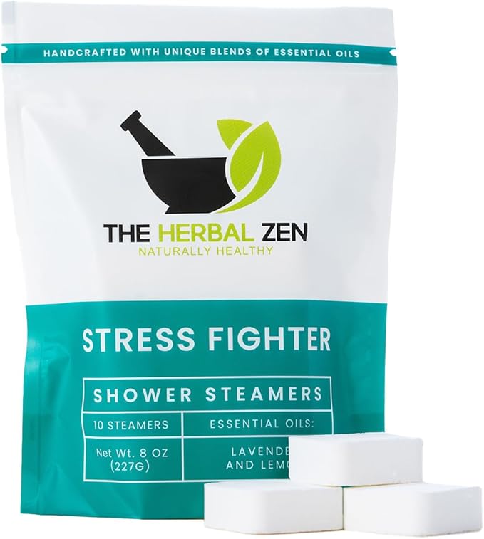 Stress Fighter Shower Steamers Aromatherapy with Essential Oils, Made in The USA Shower Bombs, Shower Bomb Aromatherapy, Relaxing Gifts for Women, Spa Day Gift, Mothers Day Gift