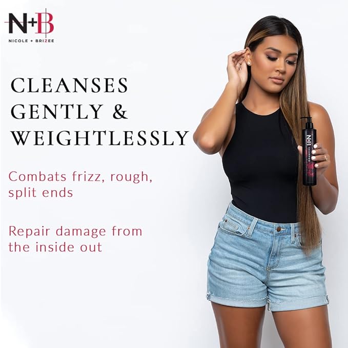Nicole + Brizee N+B Core Collection | Paraben-Free | For All Hair Types and Textures | Strengthens and Hydrates | Made in the USA (Shampoo 33oz)