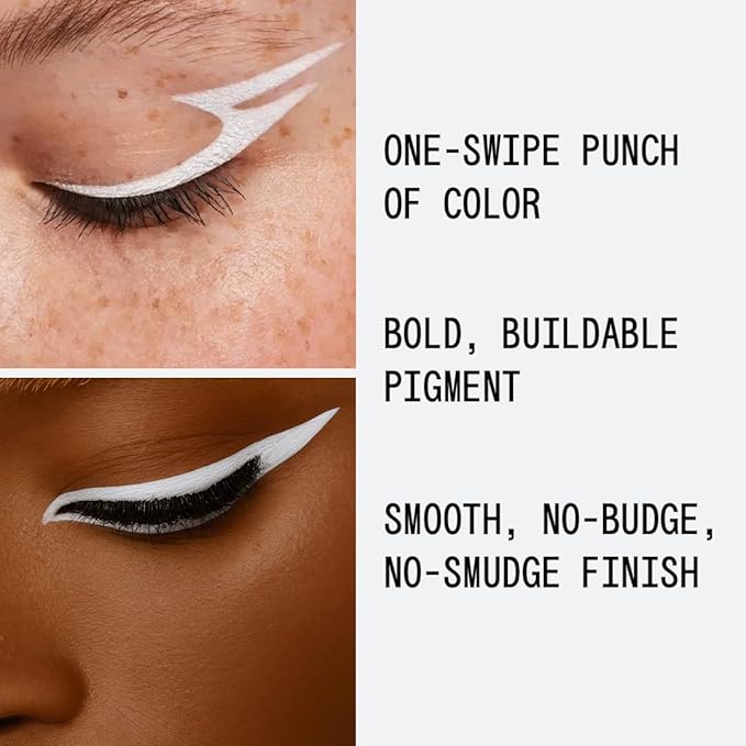 about-face Matte Fluid Eye Paint White Noise – High-Pigment Liquid Eyeshadow, Long-Lasting, No-Budge Matte Finish, Vegan & Cruelty-Free (White)
