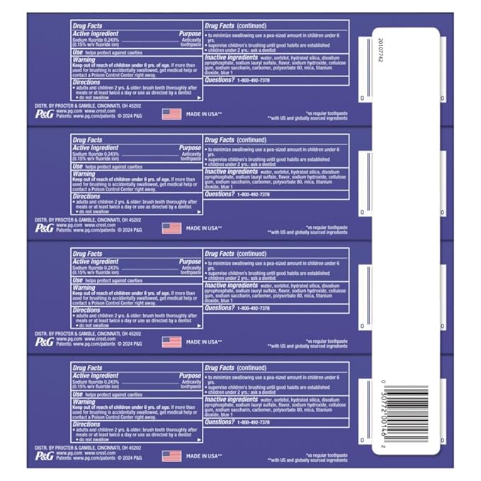 Crest 3D White Advanced Luminous Mint Teeth Whitening Toothpaste, Crest Toothpaste, 3.7 oz Pack of 4 - Helps Remove Surface Stains, Whitens Teeth, Strengthens Tooth Enamel, Protects Against Cavities