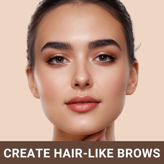 iMethod eyebrow pen - Microblading eyebrow pen, eyebrow pencil with a Micro 4-Fork Tip for Natural Hair-Like Brows, Long-Lasting Eye Brow Pencils for Women, Waterproof, Dark Brown