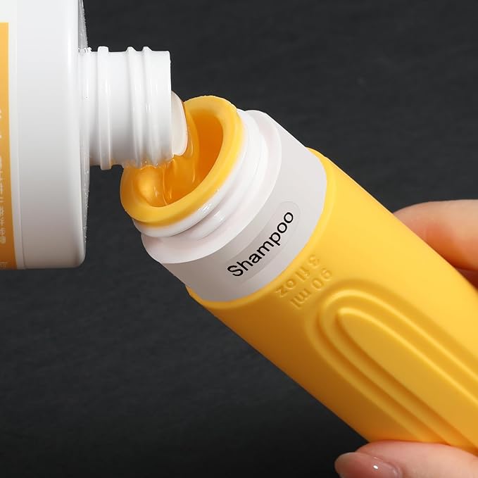 Travel Bottles for Toiletries, 5 Pack TSA Approved Travel Size Containers, 3oz Leak Proof Refillable Travel Accessories for Shampoo Conditioner, BPA Free Travel Bottles with Toiletry Bag