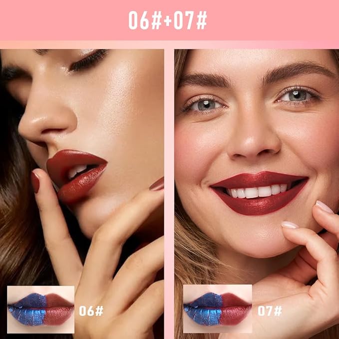 2Pcs Matte Lip Stain Wipe Off Masque - Peel Off Lip Stain Tattoo, All Day Peel Off Lip Tint,Long Lasting Lip Mask,Waterproof Transfer-proof Lip Liner Peel Off Lip Gloss,Stay Lip Makeup 06+07