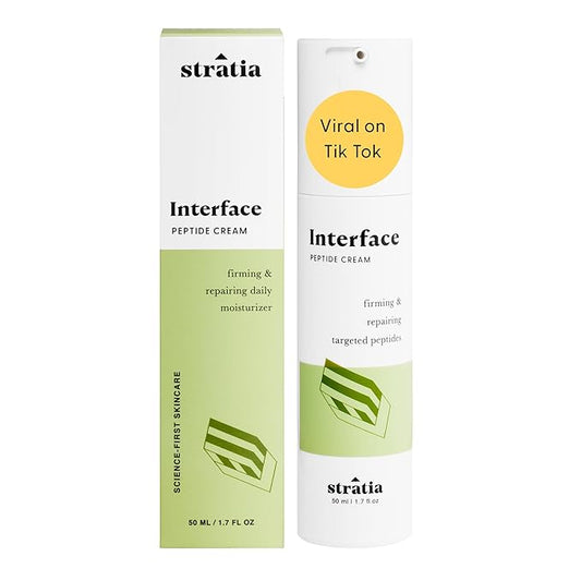 Stratia Interface Daily Moisturizer with Peptides for Hydration & Repair, Suitable for All Skin Types, 1.70 Fl Oz (Pack of 1)