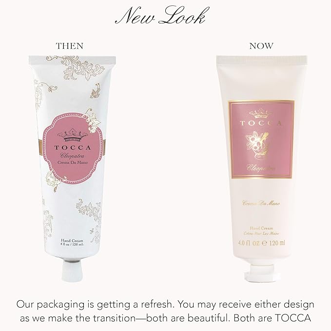 Tocca Crema de Mano, Cleopatra Hand Cream, 4 oz - Grapefruit, Jasmine, Vanilla Musk - Moisturizing, Quick Absorbing