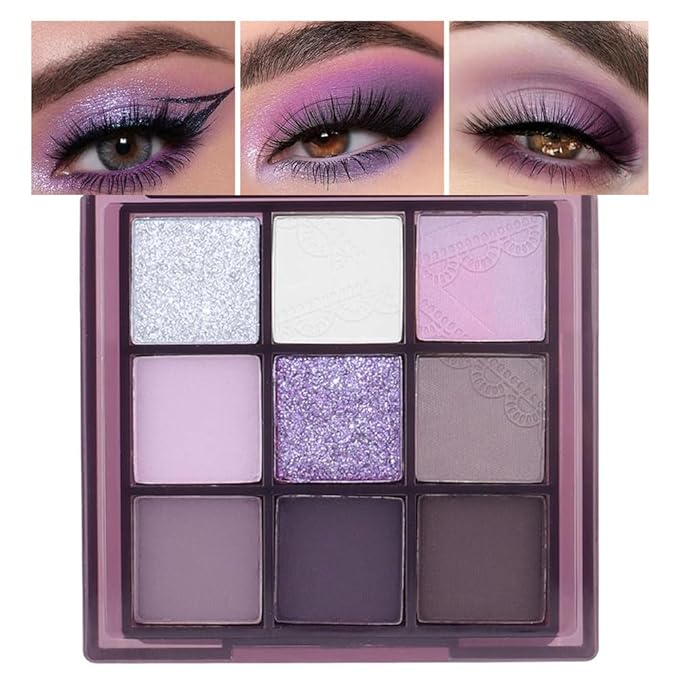 Eye Shadow Palettes Makeup,Dark Purple Plum Lavender Mauve Smoky Eyeshadow Palette for Older Women Highly Pigmented Natural Powde Eye Shadow Waterproof Long Lasting Naturing-Looking