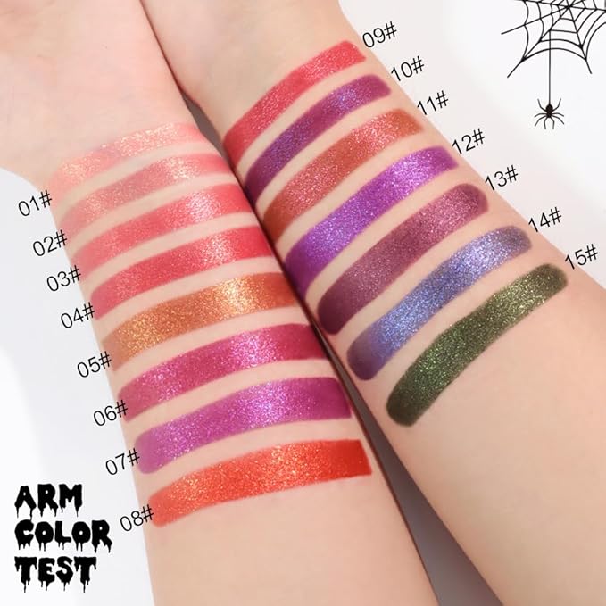 Kaely Glitter Metallic Lipstick, Shimmer Metallic Lipsticks for Women, High Pigmented Lip Gloss Long Lasting Waterproof Smudge Proof 24 Hour, Halloween Makeup, Vegan & Cruelty-Free, 06