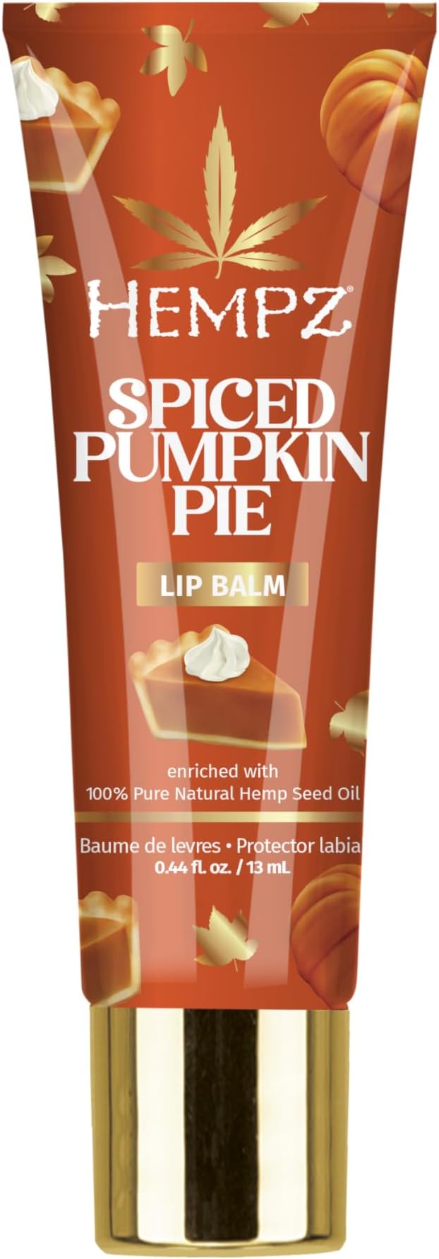 Hempz Spiced Pumpkin Pie Lip Balm, Nourishing Lip Care, Limited Edition Gloss, .44 fl.oz.