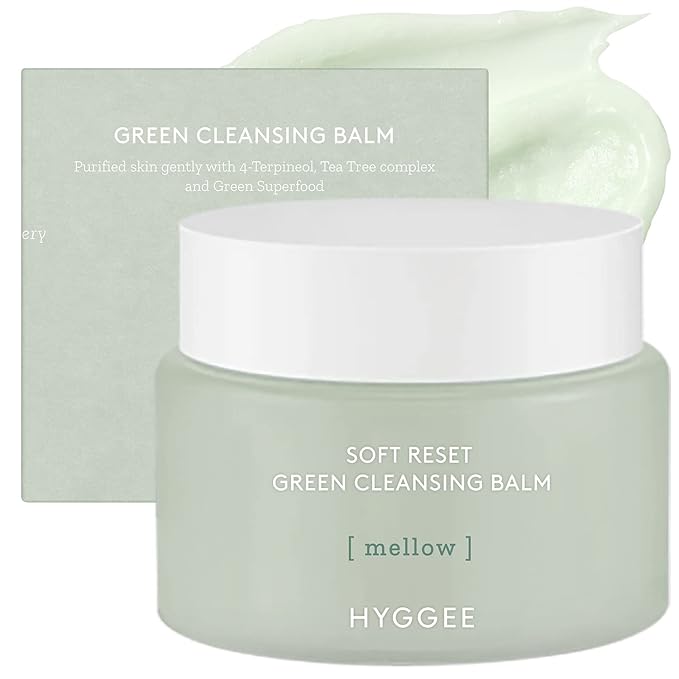 Soft Reset Green Cleansing Balm - Vegan Gentle Makeup Remover Sherbet Cleanser - Milky Oil Based Cleanser - Tea Tree Extract & Jojoba Oil - Hypoallergenic for Sensitive Skin, 3.38oz.