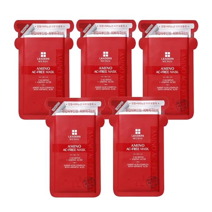 Amino AC-FREE Acne Control Facial Sheet Mask | AHAs, BHAs, Salicylic Acid, Snail Secretion, Chamomile | For Oily, Acne-Prone Skin, Reduces Blemishes (5 Sheets)