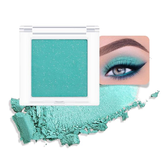 Shimmer Single Eye Shadow Palette Makeup, Mint Green Shimmer Glittler Monochrome Eyeshadow For Green Blue Eye, Mini Pigmented Waterproof Sombras Para Ojos, Vegan, Talc,Paraben & Cruelty Free