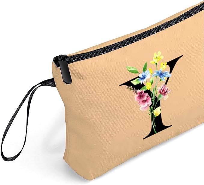 Appreciation Initial Monogram Gifts for Sisters from Sister Employees Team Bride Womens Unique Mom Personalized Makeup Cosmetic Bag with Mirror Mothers Day Christmas Graduation Y