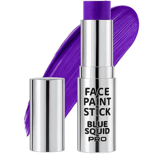 Blue Squid PRO Purple Face Paint Stick - Waterproof Body Paint for Adults & Kids Colored Eye Black Baseball, Eyeblack Softball -Hypoallergenic Twist-Up Non-Toxic Makeup Stick for Cosplay, Sports & SFX
