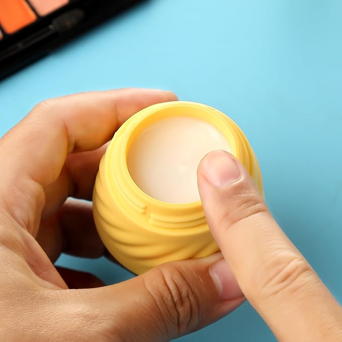 Gemice Silicone Cream Jars TSA Approved Travel Size Containers with Toiletry Bag, Wide Mouth Leak-proof Travel Accessories with Lid for Cosmetic Cream (4 Pack)