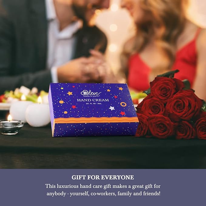 BODY & EARTH # LOVE Hand Cream Gift Set, Mothers Day Gifts for Mom, Moisturizing Hand Lotion Set with Natural Glycerin and Vitamin E, 6 Pcs Hand Lotion Gift Sets for Women Men, Birthday Gifts for Her