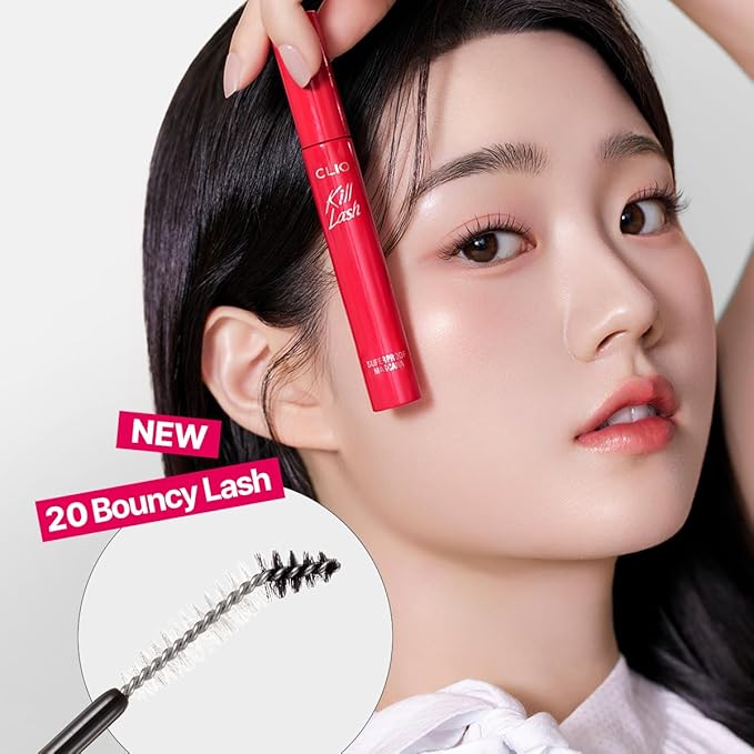 CLIO Kill Lash Superproof Mascara, Waterproof Mascara Black, Lifting & Lengthening, Precision Eyelash Curl, Long-Lasting, Clump & Smudge-Free, for Sensitive Eye, Korean Makeup Beauty (020 Bouncy Lash)