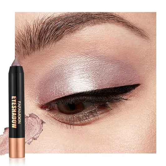 AMY'S DIARY Shimmer Purple Gold Eyeshadow Stick, Cream Eye Shadow Pencil Waterproof, Eyeshadow Crayon Pen Eye Brightener Stick for Eyes Highlighter