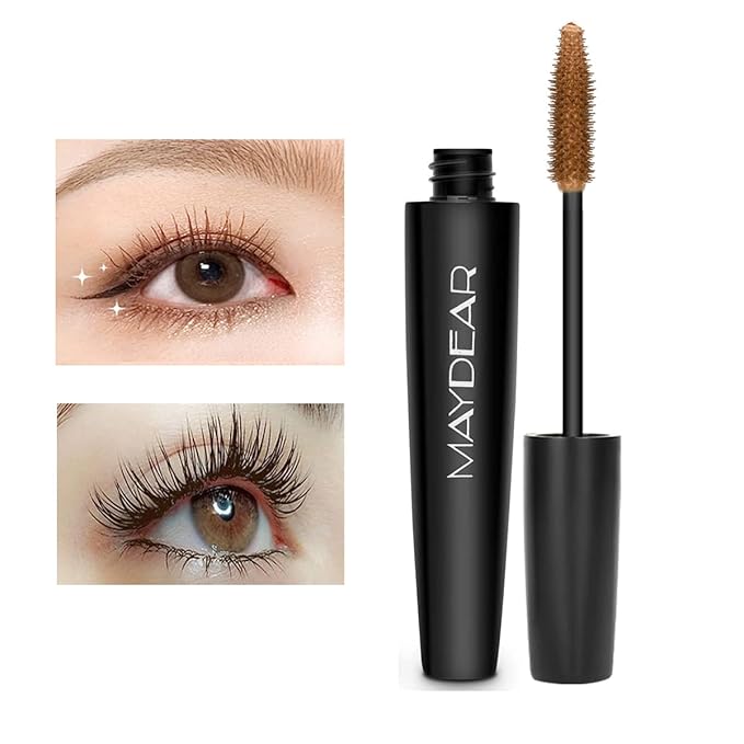 Maydear Brown Mascara Waterproof, Smudge-Proof & Long-Lasting, Fast-Dry Lengthening Colored Mascara for Bold Lashes
