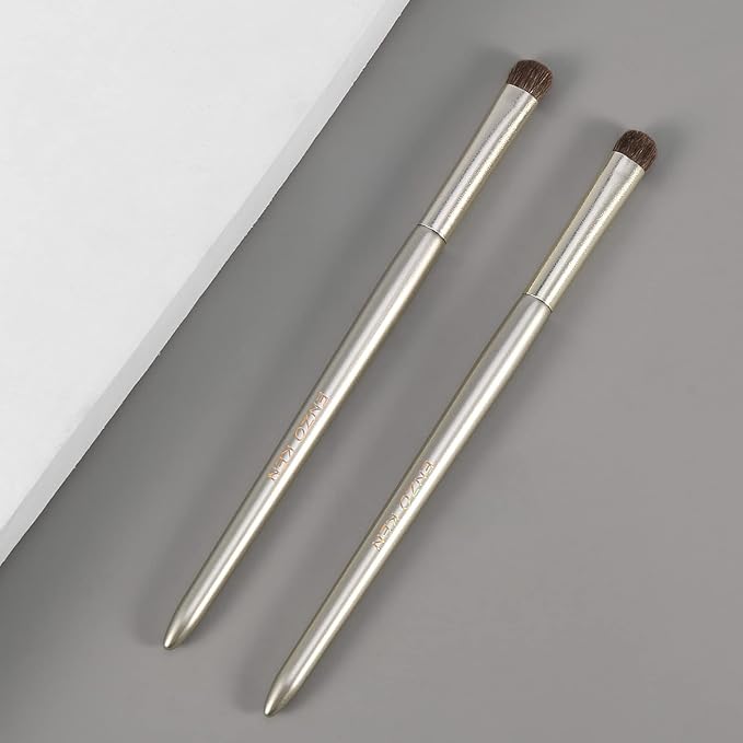 Natural Pony Hair Eye Shadow Brush by ENZO KEN, Medium Smudge Eyeshadow Brush, Shader Eye Shadow Brush, Eye Smudge Brush, Single Eyeshadow Brush, Eye Brushes, Eyeshadow Blending Brush. (Gold, E203M)