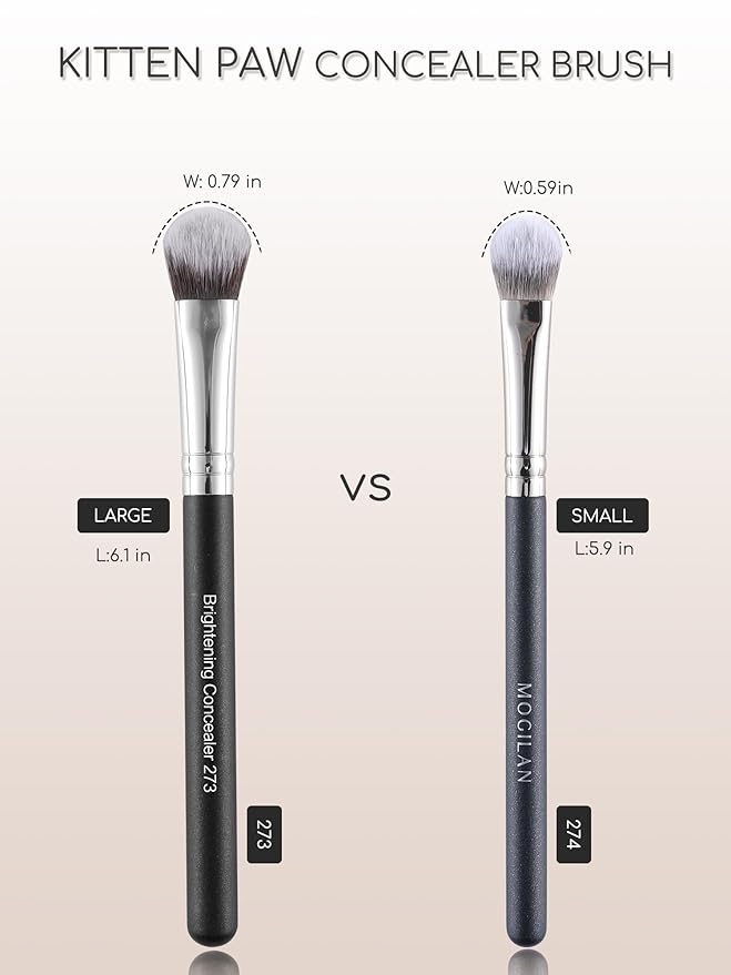 Concealer Brush Under Eye Kitten Paw Makeup Brush Soft Synthetic Bristles for Liquid Cream Powder Eye Concealer Eyeshadow Blending Covers Blemishes Imperfections & Dark Circles Face Brush 273