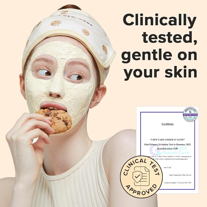 I DEW CARE Wash Off Face Mask Set - How Dough I Look | Headband, Hyaluronic Acid Skincare Essentials, Moisturizing, Soothing, Deep Cleansing, for Dry Sensitive Skin, Stocking Stuffers, 3.38 Oz