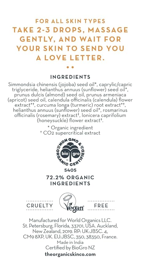 Skin Glow Serum for Face Care - Gua Sha Oil for Glowing Skin with Turmeric Oil for Face Dark Spots Fine Lines & Wrinkles - Hydrating Face Oil for Women's Vegan Organic Skin Care (30mL)